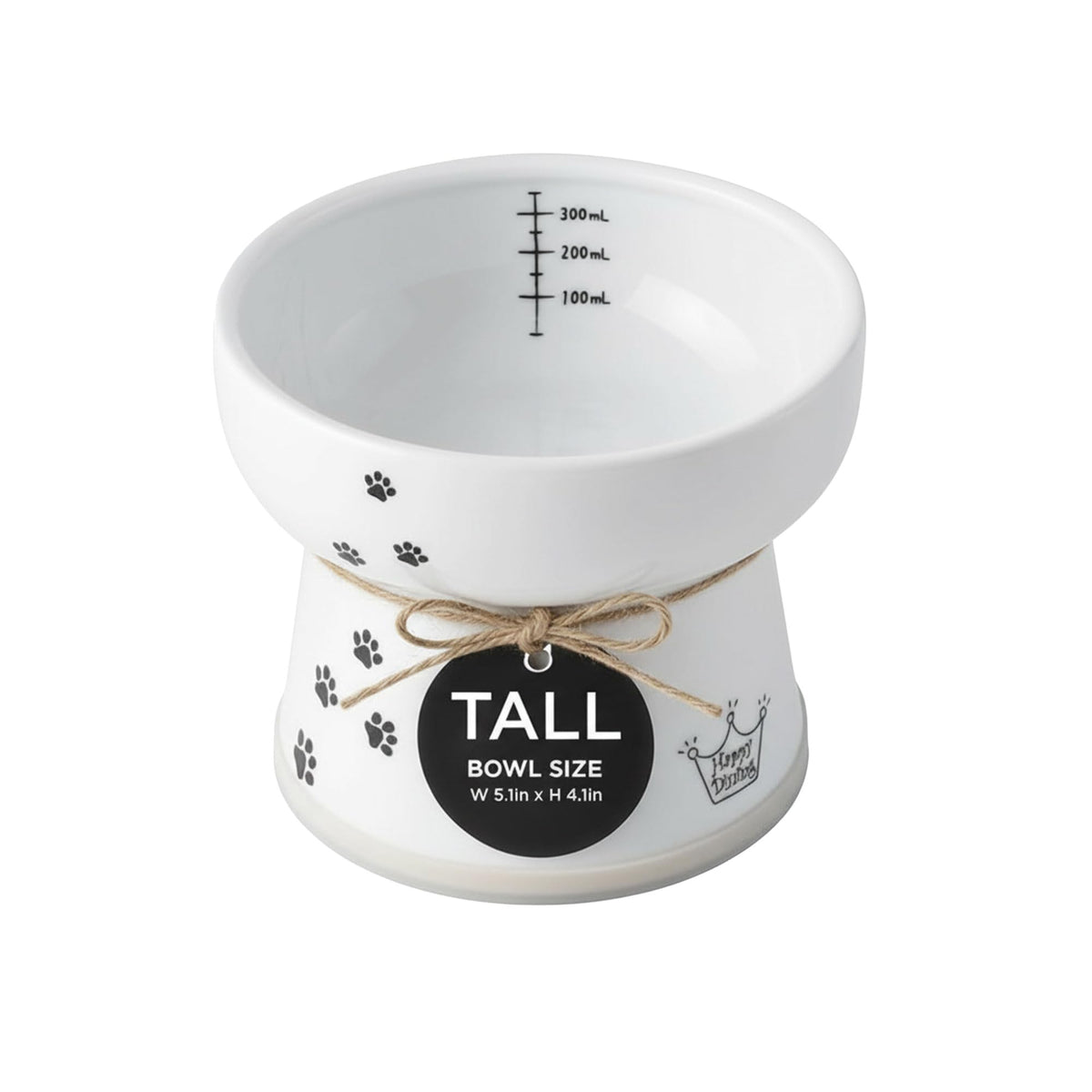 NECOICHI raised cat water bowl front view shows elevated height for comfortable drinking