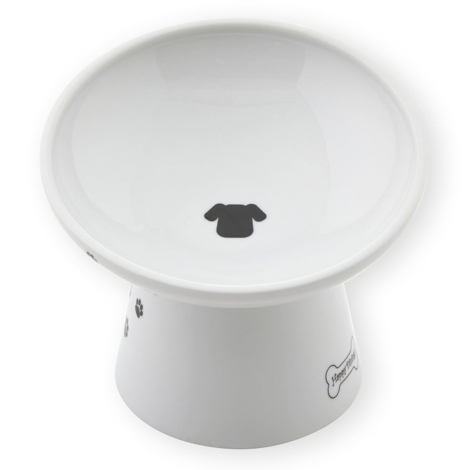 Necoichi raised dog food bowl non-slip ring ensures stable eating on busy floors