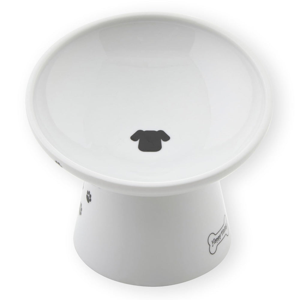 Necoichi raised dog food bowl non-slip ring ensures stable eating on busy floors