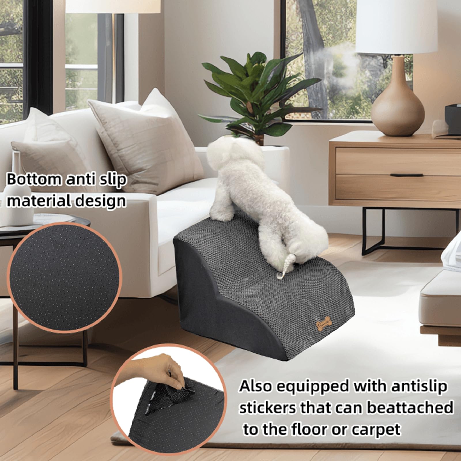 Necrely dog stairs bottom non-slip stickers prevent movement