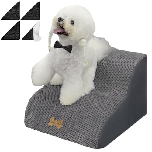 Necrely dog stairs grey three-layer top provides non-slip safety for climbing