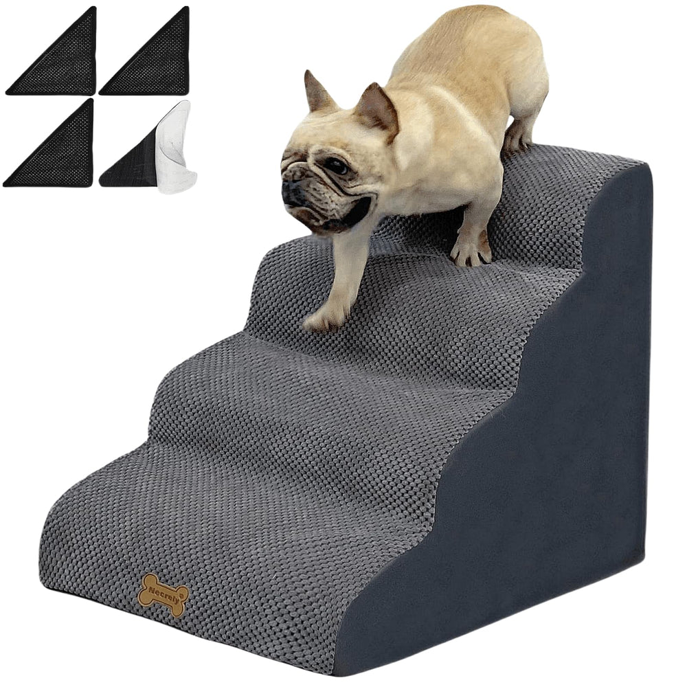 Necrely dog stairs top view shows sturdy multi-layer construction for high-bed access