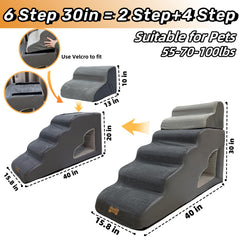 Necrely dog stairs side-view on bed shows stable ascent