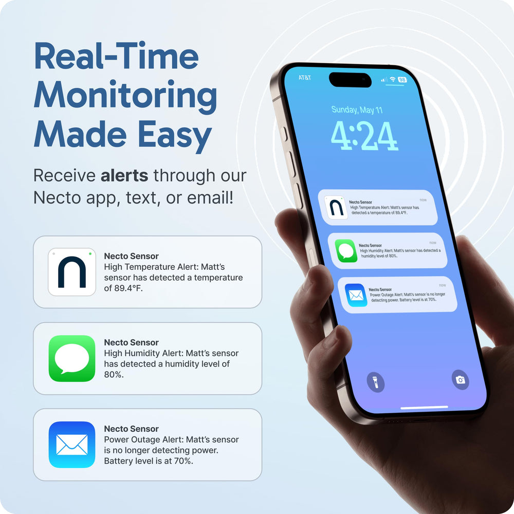 NECTO Necto RV Pet Monitor power outage alert for instant notifications