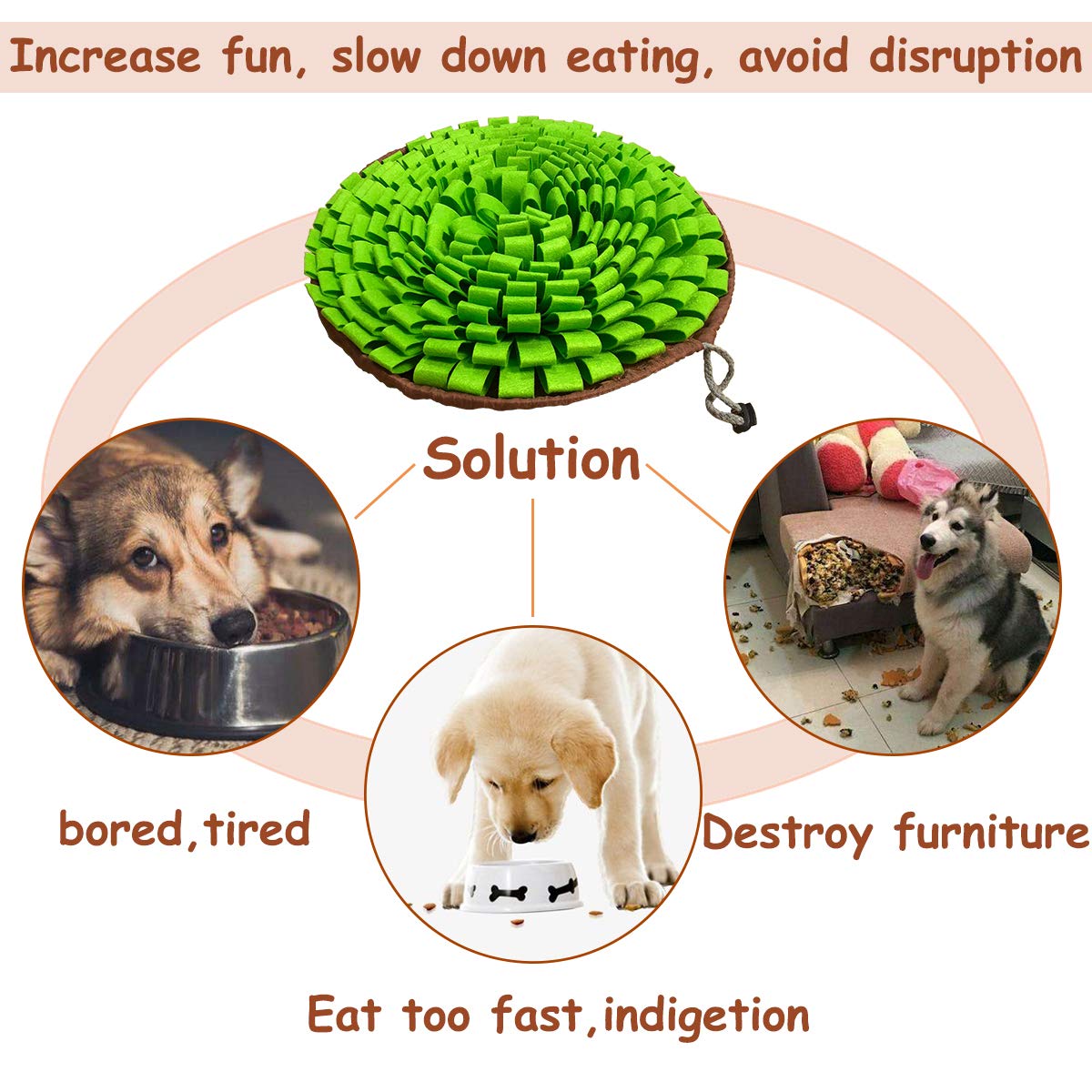 NEECONG Snuffle Mat non-slip bottom stays secure during playtime.