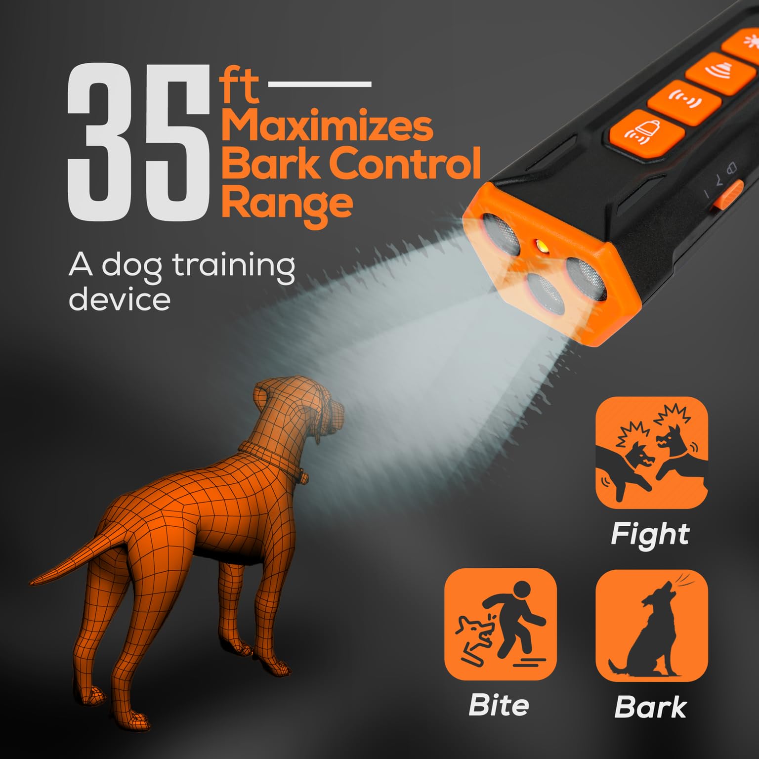 NEEDIT LED flashlight turned on to capture dog attention during training