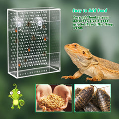 Neeenn reptile feeder transparent acrylic compact design offers clear insect visibility for feeding.