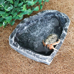 Neeenn resin hermit crab bowl showcases sturdy design and lifelike rock appearance for habitats