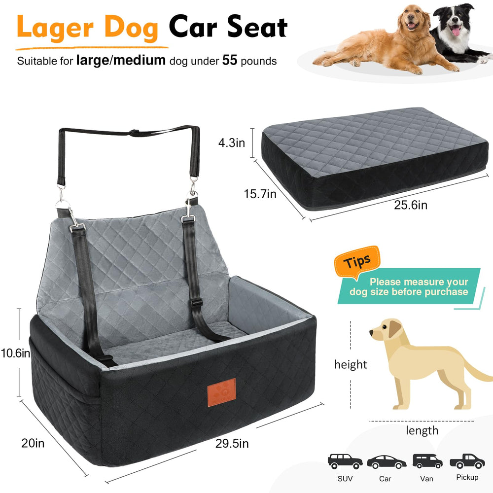 NEEZUKAR dog car seat installed on back seat for safe travel
