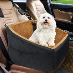 NEEZUKAR dog car seat front-seat setup with safety belt for secure travel