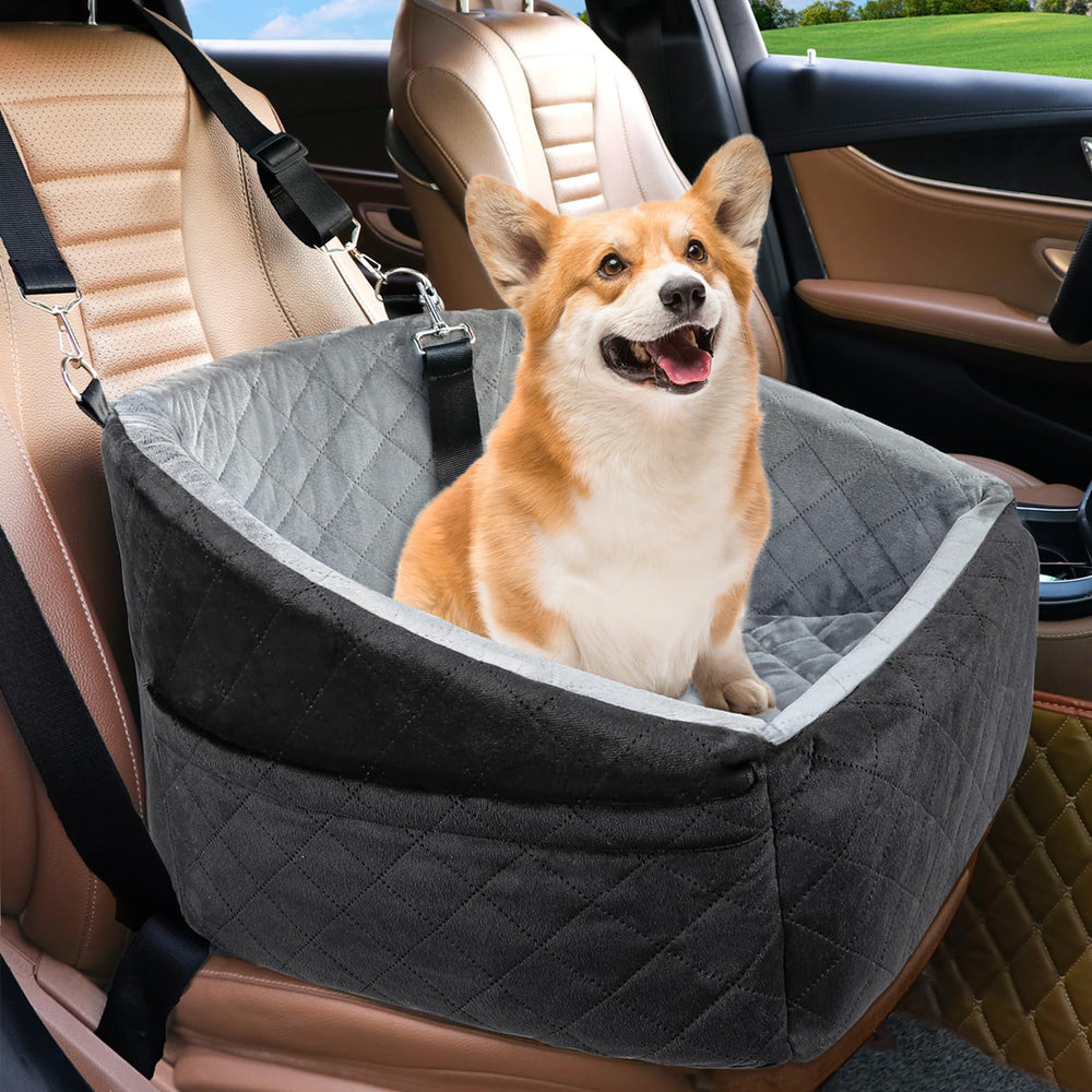 NEEZUKAR dog car seat front view—secure travel for small dogs