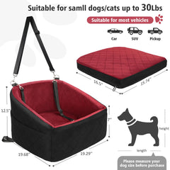 NEEZUKAR dog car seat inside car view, keeps small dogs stable on errands.