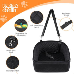 NEEZUKAR dog car seat with safety belt attachment enhances secure harness use.