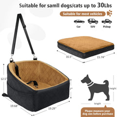 NEEZUKAR dog car seat with side storage pockets keeps toys organized
