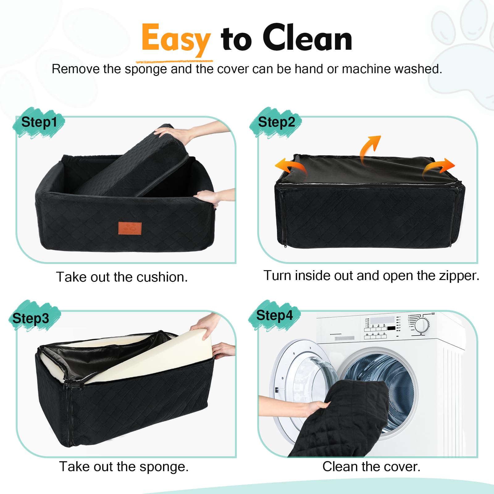 NEEZUKAR dog car seat-washable cover simplifies cleaning after adventures.
