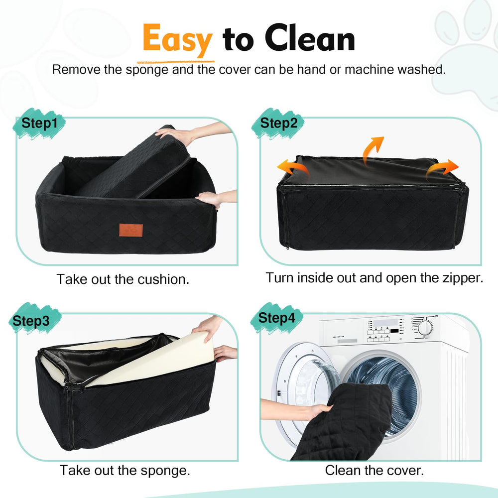 NEEZUKAR dog car seat-washable cover simplifies cleaning after adventures.