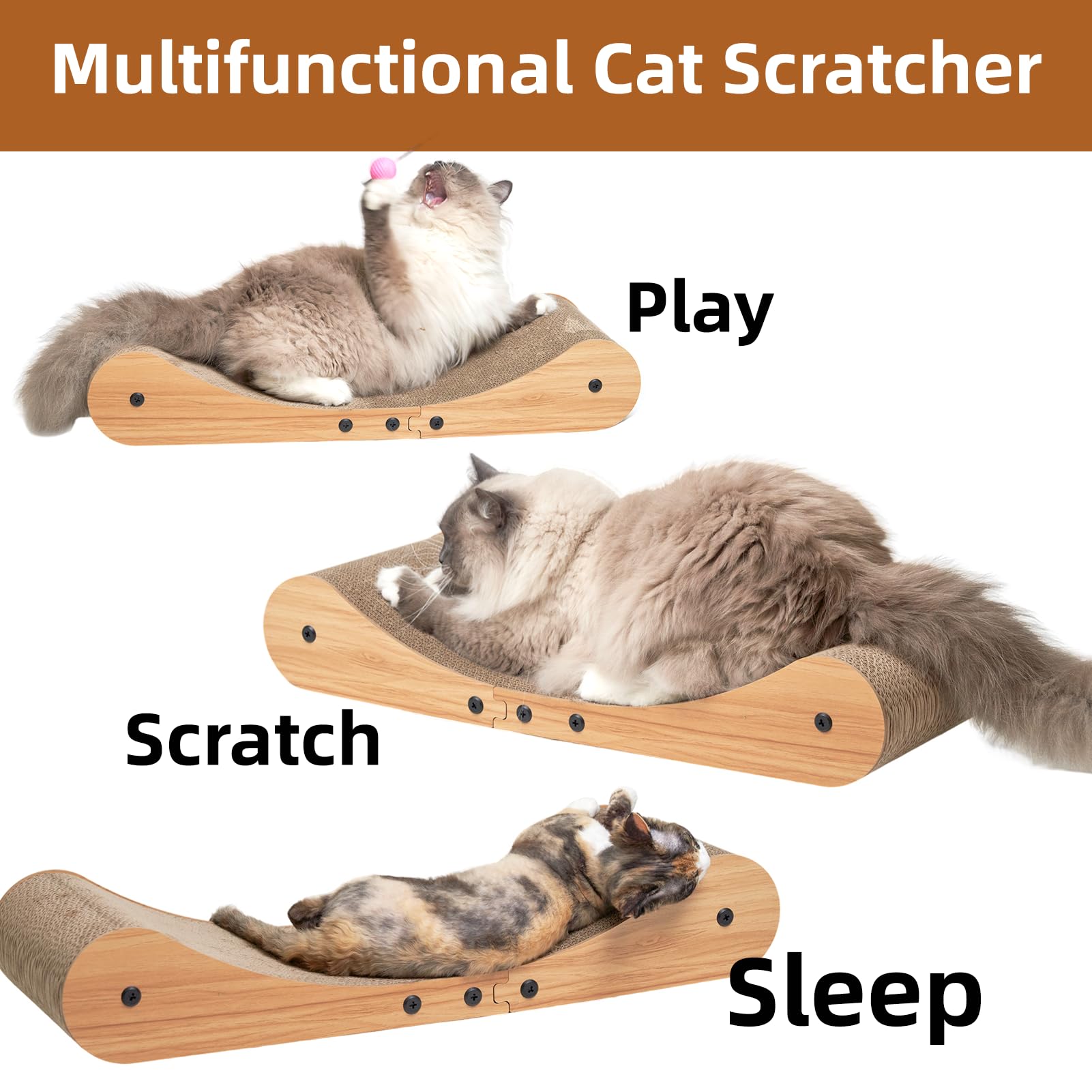 Nekosan cat scratcher bed durable cardboard resists sharp claws