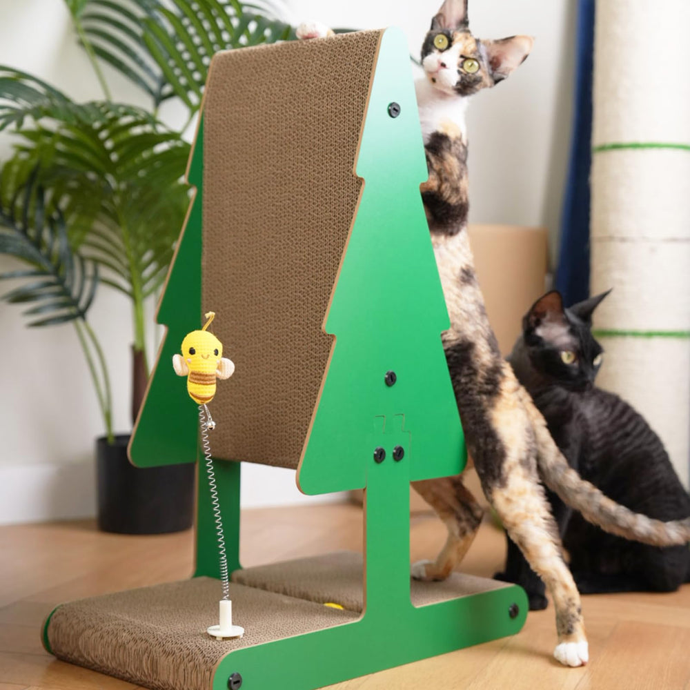 Nekosan Christmas Cat Scratcher tree-front showcases festive design for indoor play and scratching.