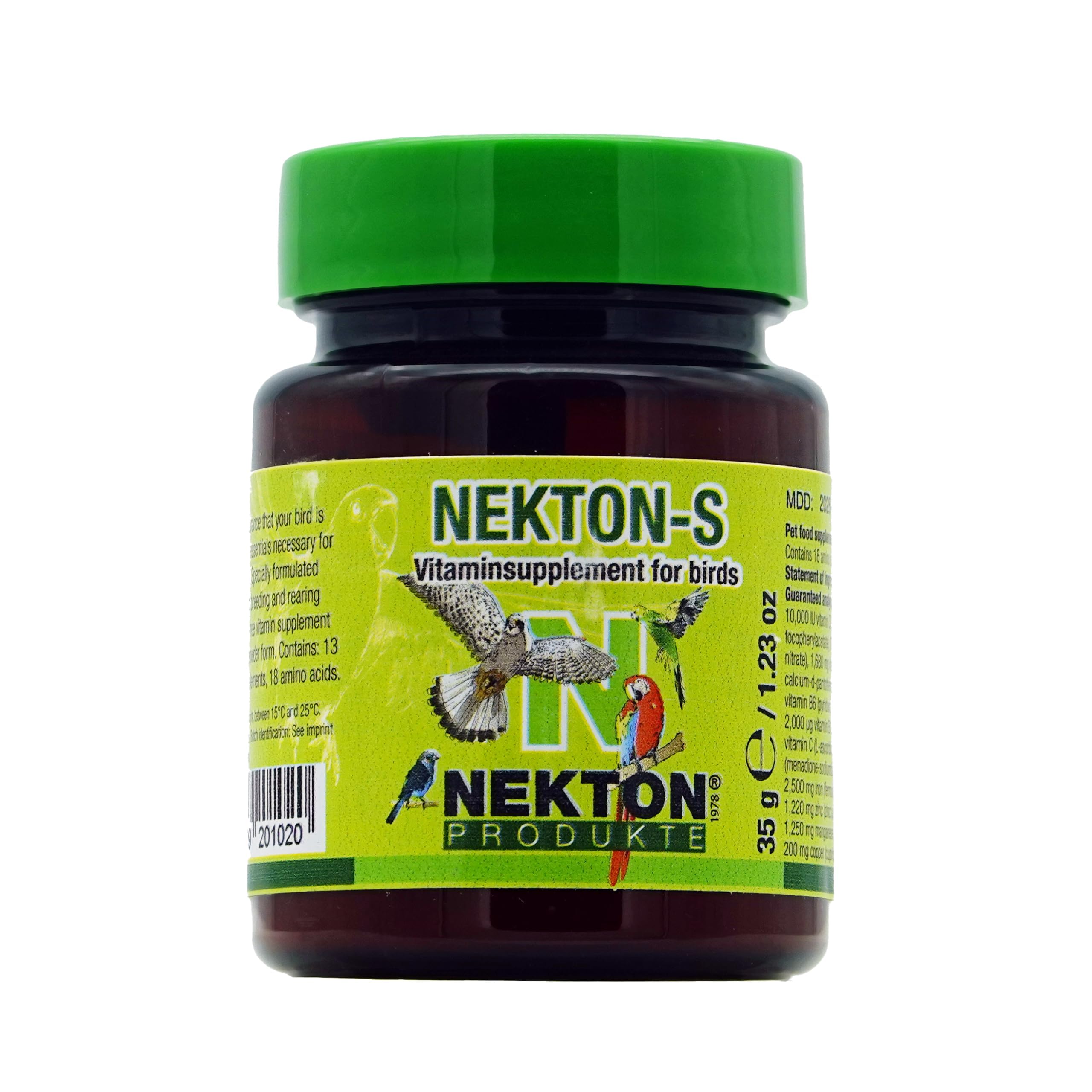 Nekton-S multi-vitamin bottle for everyday bird nutrition and balanced diet support.