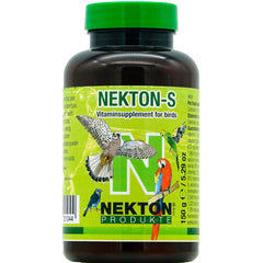 Nekton-S Multi-Vitamin for Birds packaging highlights a trusted daily supplement for birds.