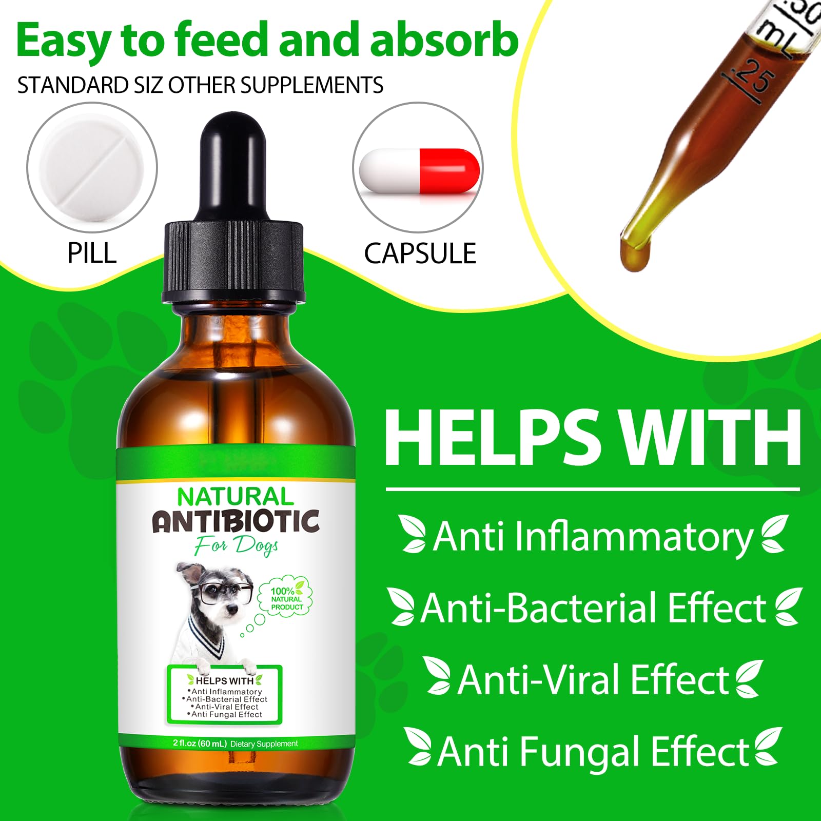 NenMaoKeNu natural dog antibiotics being added to pet food for easy administration.