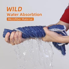Nenolix towel with hanging loop demonstrates easy storage after bath.
