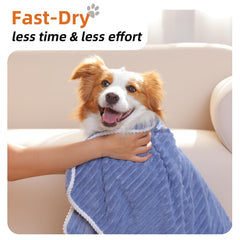 Nenolix dog towel 40x23 shows vertical stripes texture for enhanced absorption.