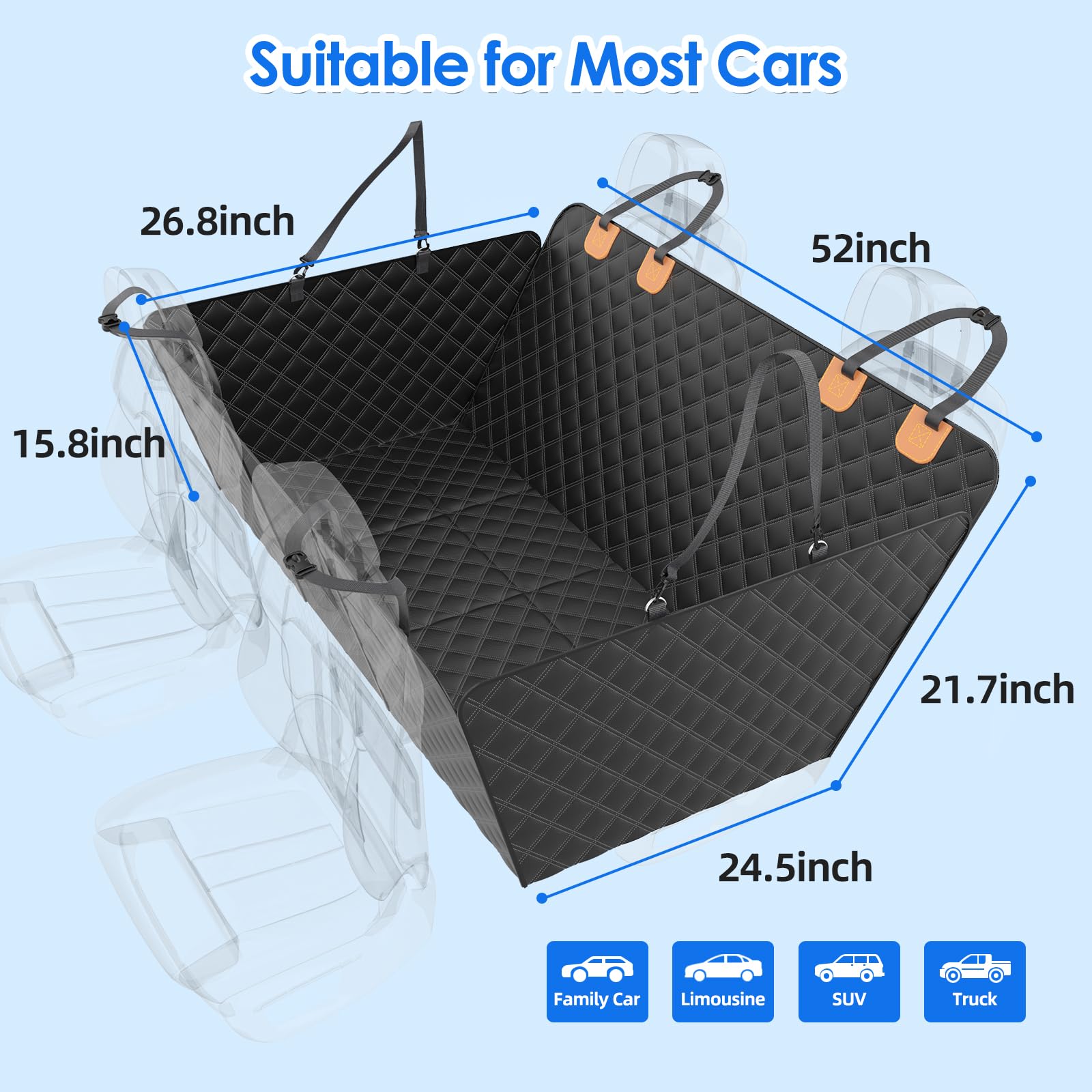 Nentik Back Seat Extender mesh window detail enables airflow and dog visibility.