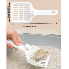 NentMent cat litter scoop hanging hook in use saves cabinet space during cleaning