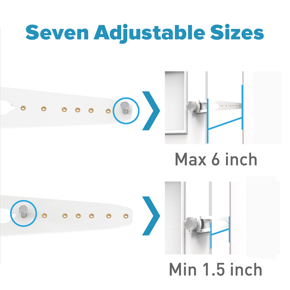 Neobay cat door latch 7-sizes-hole-options fits growing cats and various door gaps.