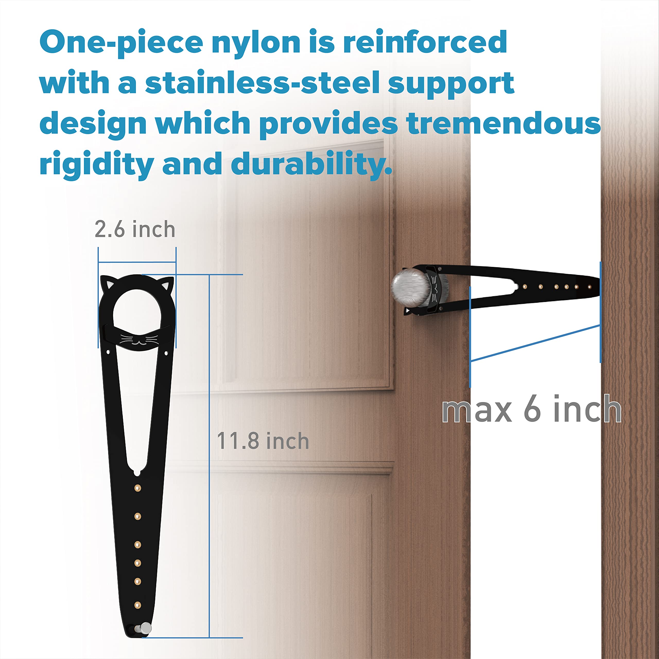 Neobay cat door latch black finish emphasizes durable, everyday use.
