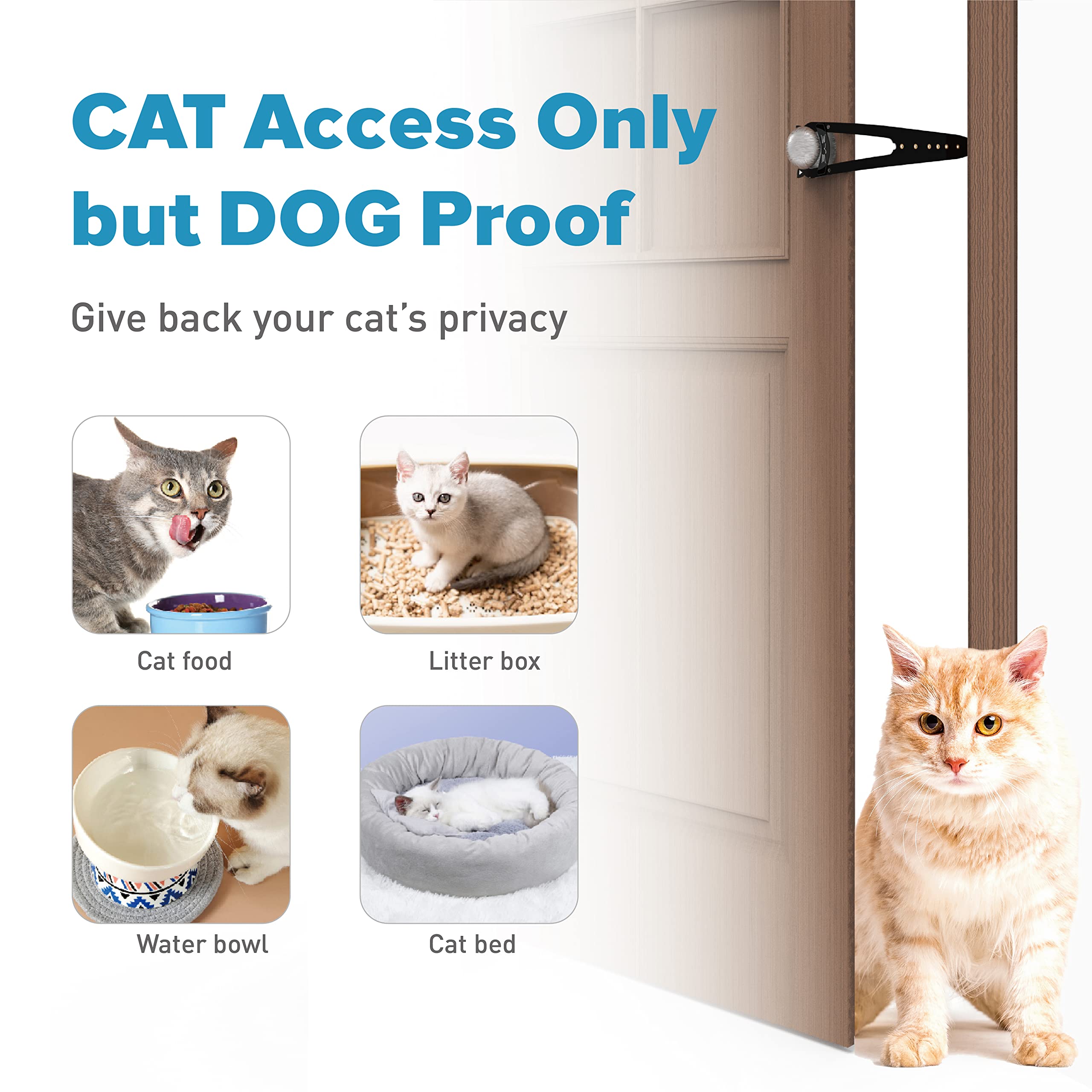 Neobay cat door latch easy-installation close-up highlights tool-free setup.