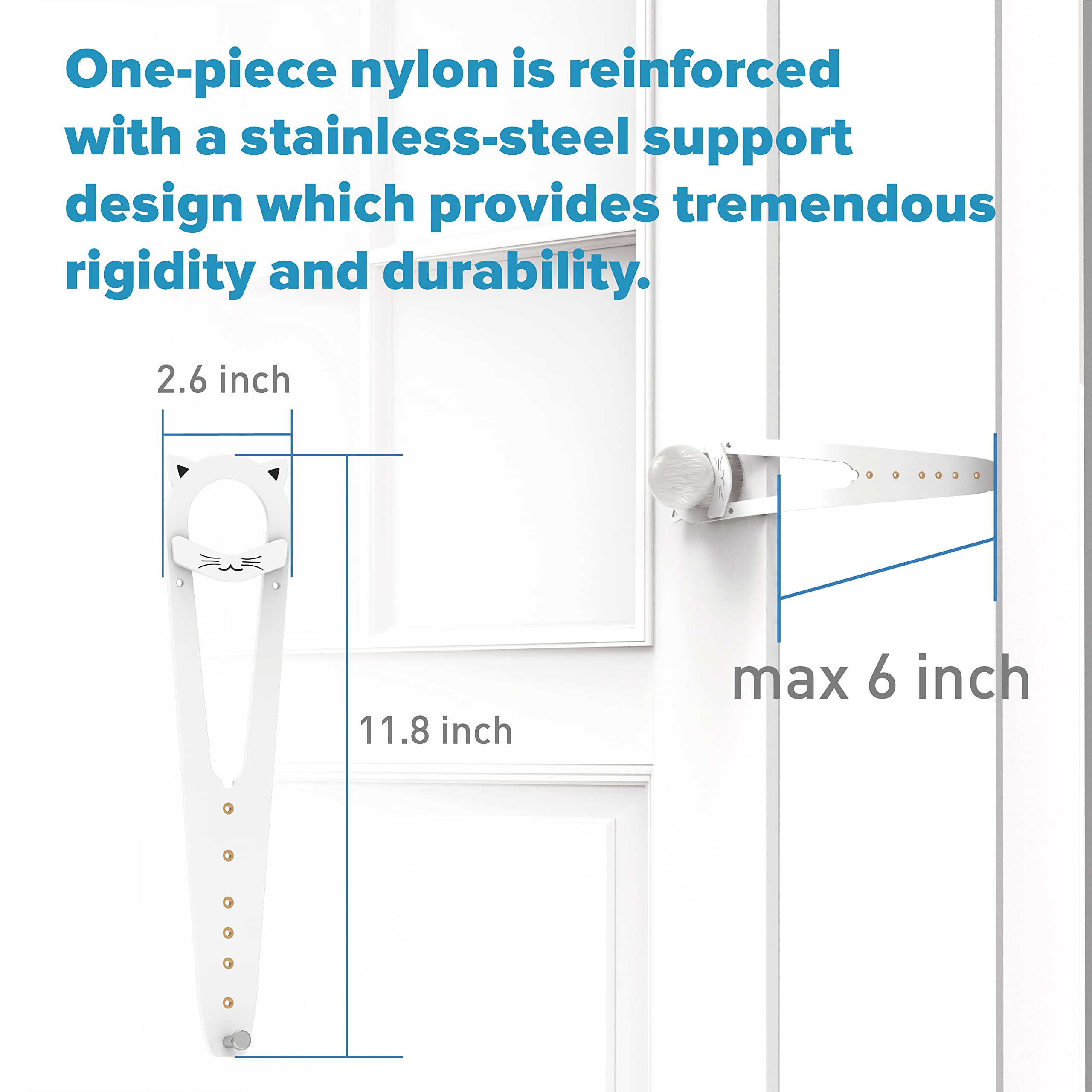 Neobay cat door latch no-damage-install protects walls during setup.