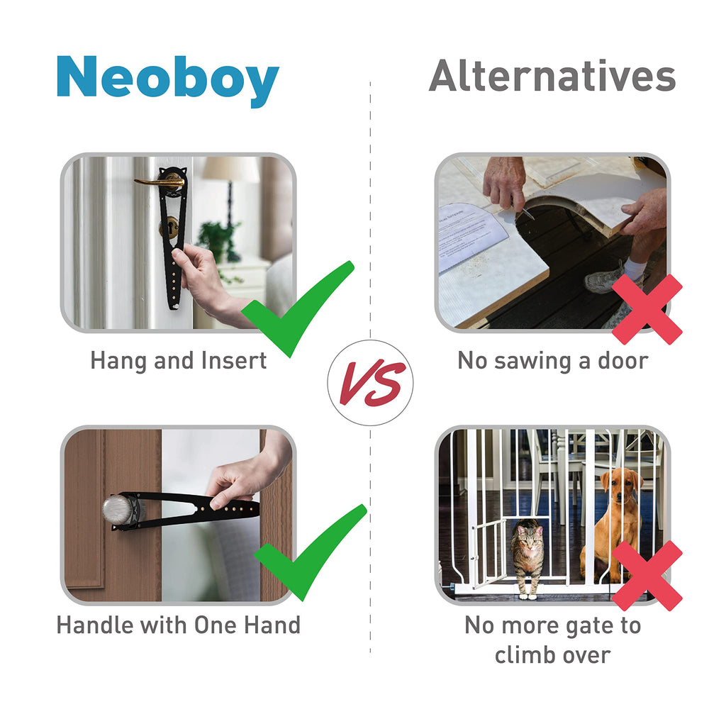 Neobay cat door latch portable-travel use illustrates easy pet doorway control on the go.