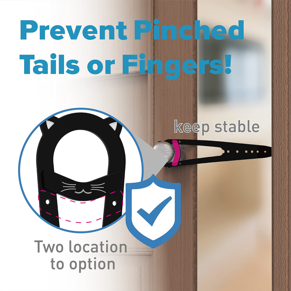 Neobay cat door latch seven-sizes gauge shows adjustable openings for growing cats.