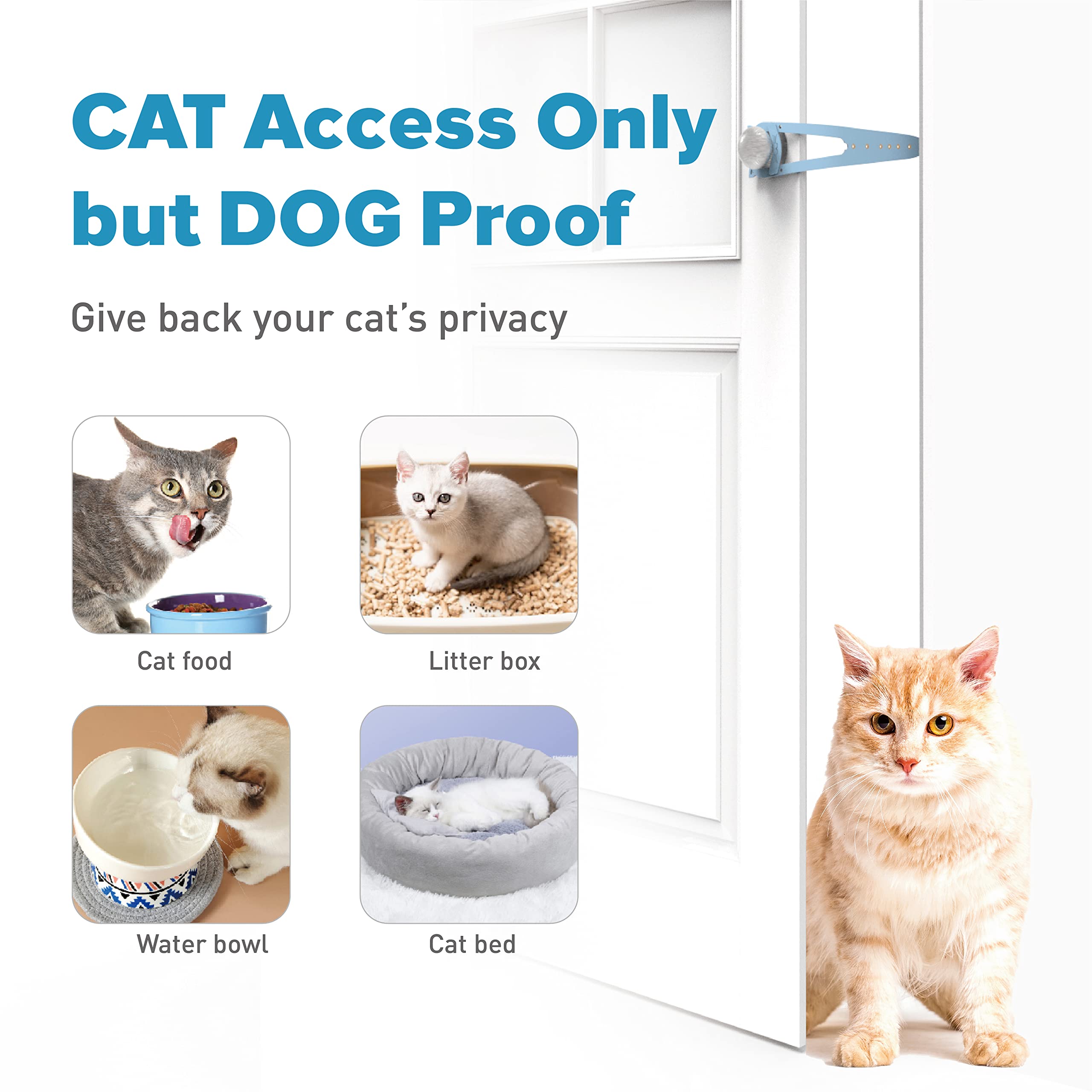 Neobay Cat Door Latch stabilizer guard adds safety against pinched tails and fingers.