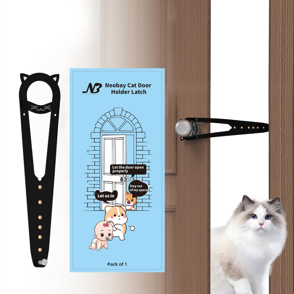 Neobay cat door latch stabilizer installation demonstrates stable operation for pets.