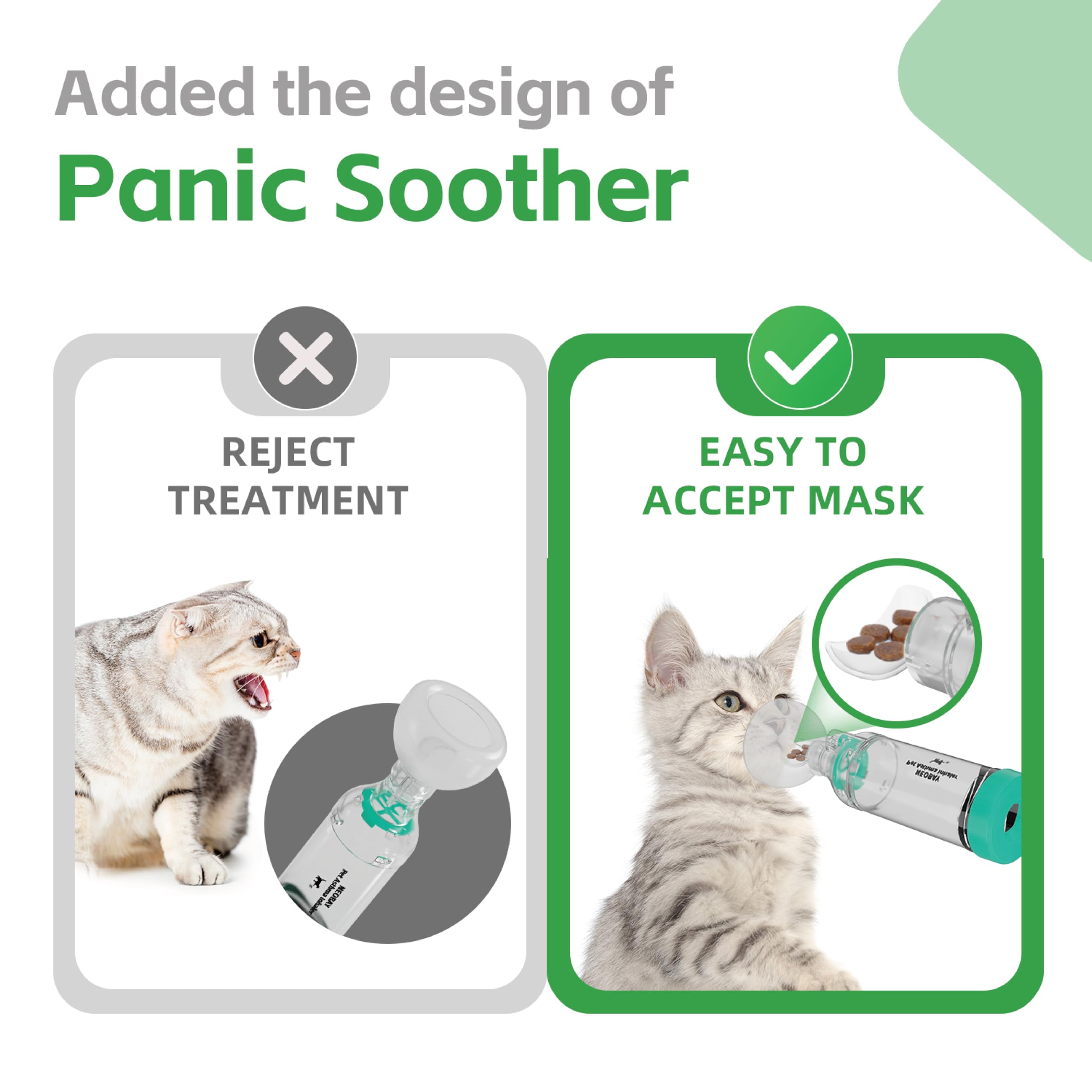 Neobay cat inhaler breath indicator close-up with ultra-thin sensor for precise breathing.
