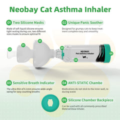Neobay cat inhaler soft silicone mask provides a gentle, comfortable fit.