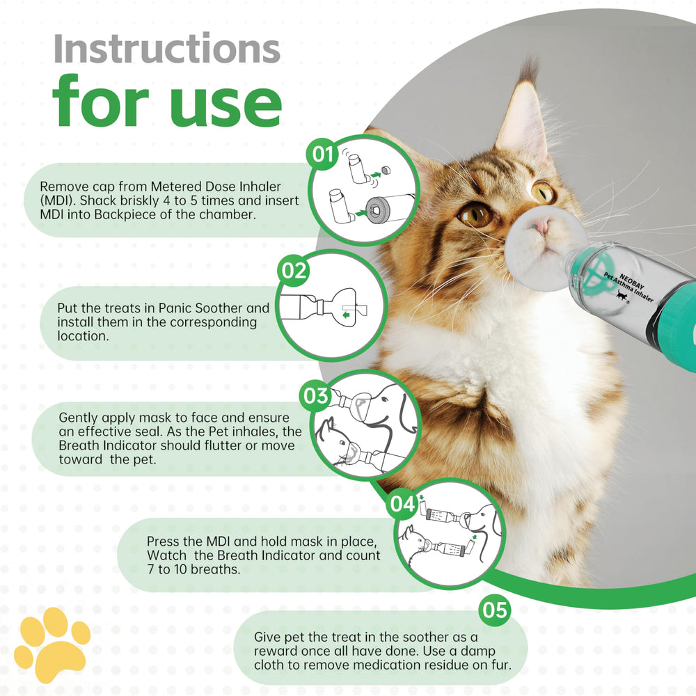 Neobay inhaler kit features a treat-spoon for reward-based training.