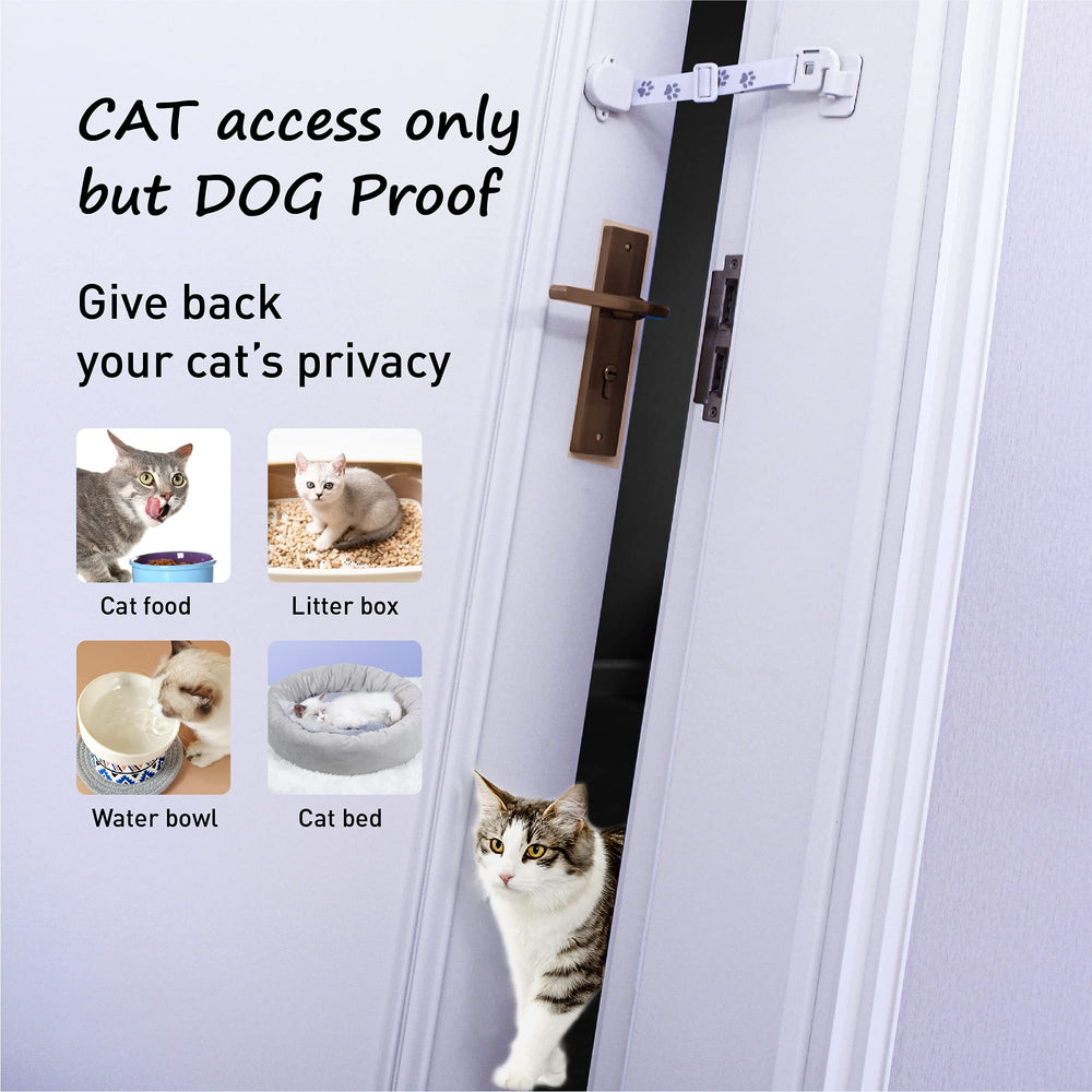 Neobay dog-proof setup image highlights broad opening control for cats