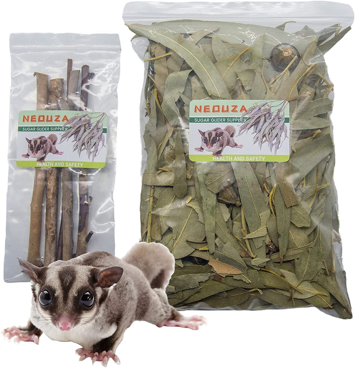 NEOUZA Sugar Glider bedding with eucalyptus leaves for natural habitat and chewing