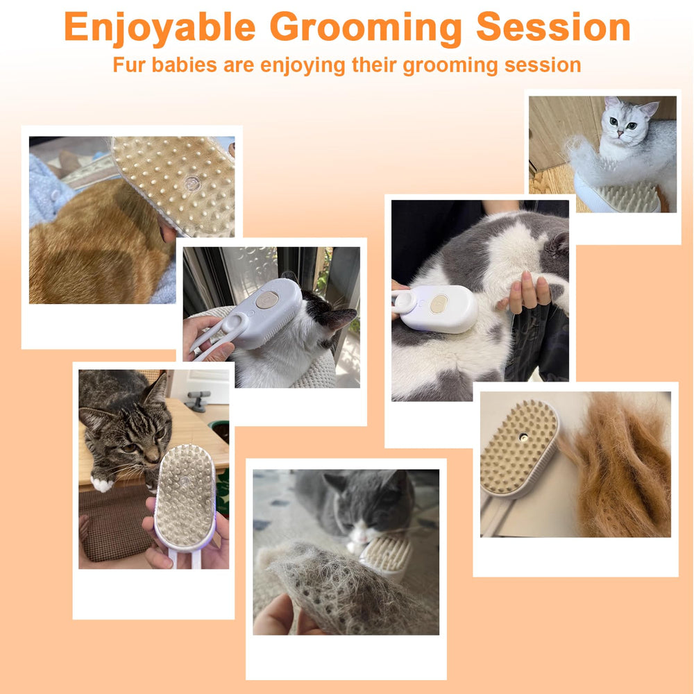 Nepfaivy Cat Steam Brush low-noise operation helps pets stay relaxed.