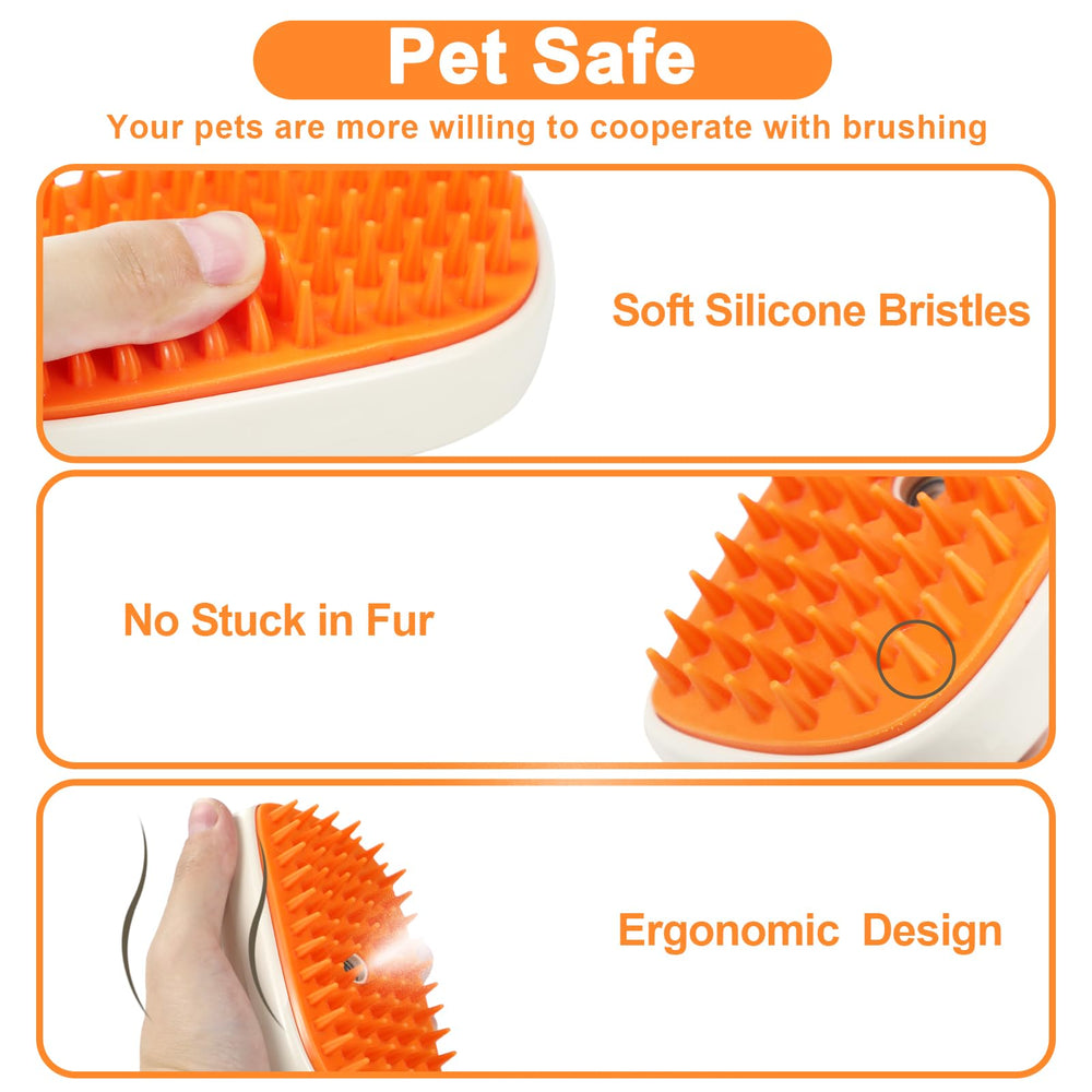 Steam mist from Nepfaivy Cat Steam Brush reduces static and shedding