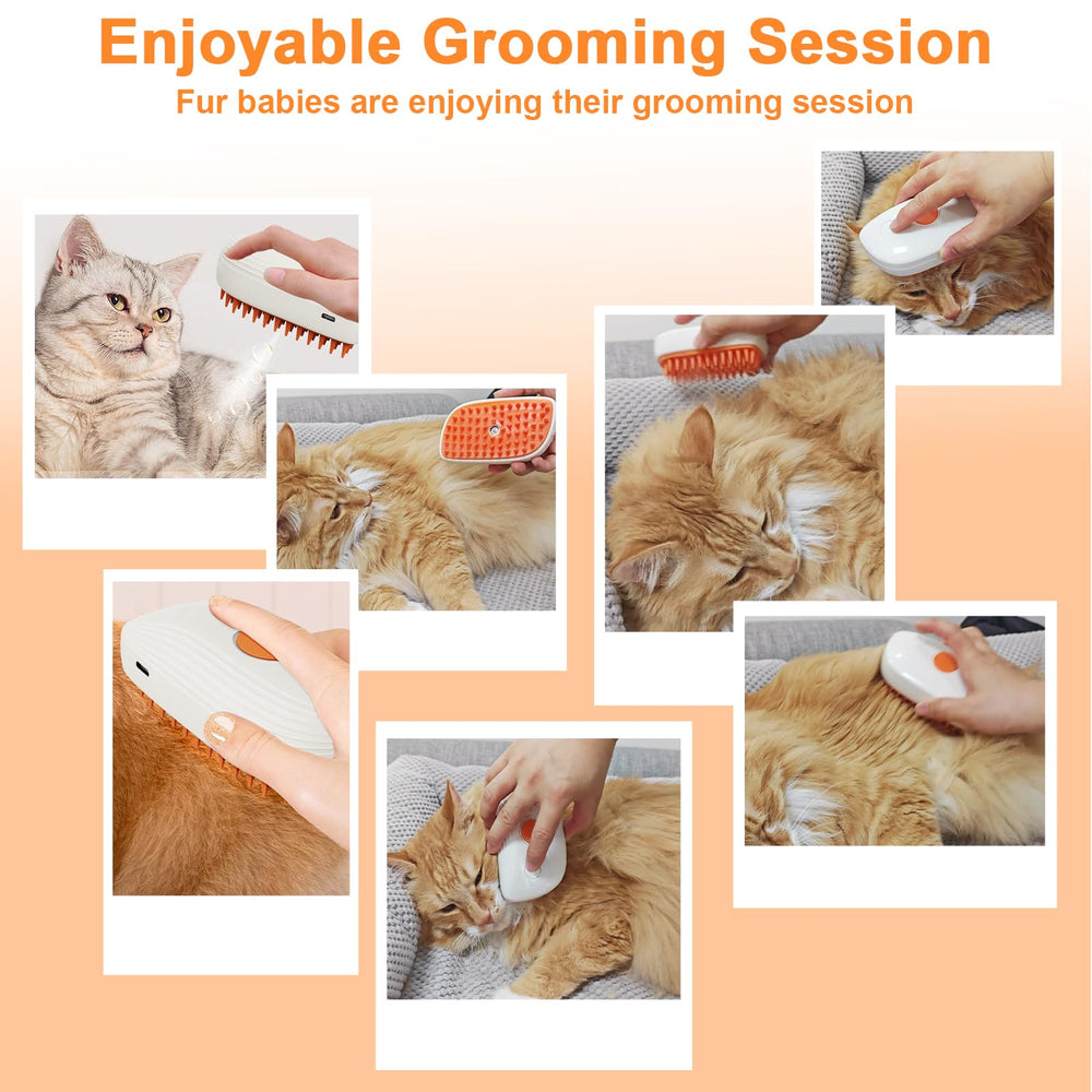 USB rechargeable Nepfaivy Cat Steam Brush for cordless grooming