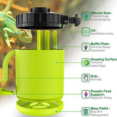 NEPTONION Cricket Keeper dirt sifter demonstrates hands-off waste removal.