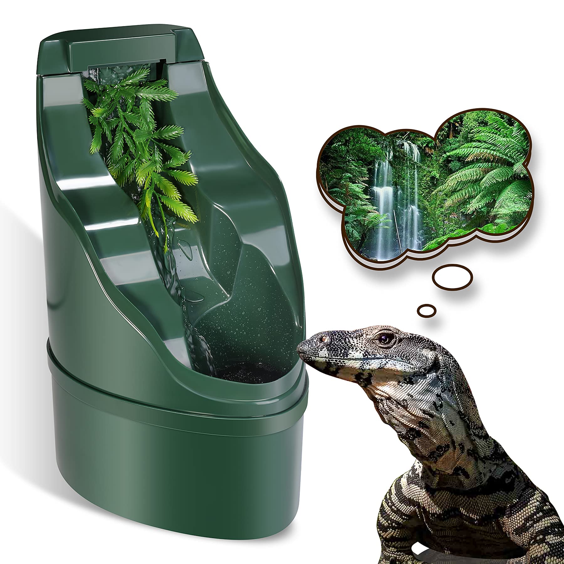 NEPTONION Reptile Cantina drinking fountain provides continuous fresh water for terrariums
