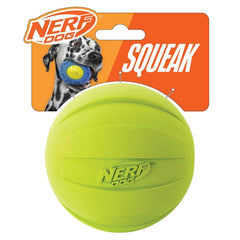 Nerf Dog rubber ball squeaker—green—ideal for fetch and interactive play.
