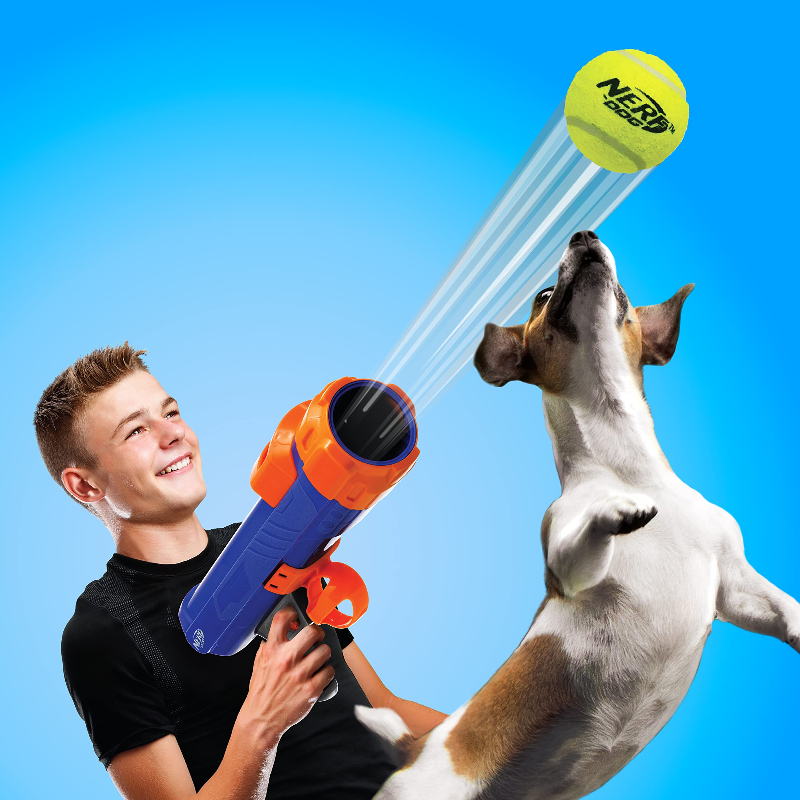 Nerf Dog Tennis Ball Blaster load action for quick setup.