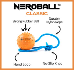 The Nero Ball Classic mint rubber detail emphasizes breath-friendly design during play.